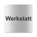 Blacked LaserTEC Leitsysteme - Acryl Schild - Eckig 12 x 12 cm - Selbstklebend - Silber gebürstet - Metall-Optik - UV beständig - Für Innen und Außen (Achtung)