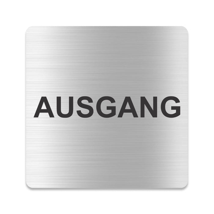 Blacked LaserTEC Leitsysteme - Acryl Schild - Eckig 12 x 12 cm - Selbstklebend - Silber gebürstet - Metall-Optik - UV beständig - Für Innen und Außen (Achtung)