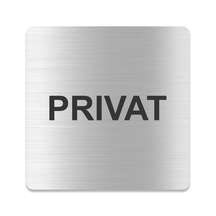 Blacked LaserTEC Leitsysteme - Acryl Schild - Eckig 12 x 12 cm - Selbstklebend - Silber gebürstet - Metall-Optik - UV beständig - Für Innen und Außen (Achtung)