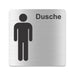 Blacked LaserTEC Leitsysteme - Acryl Schild - Eckig 12 x 12 cm - Selbstklebend - Silber gebürstet - Metall-Optik - UV beständig - Für Innen und Außen (Achtung)
