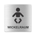 Blacked LaserTEC Leitsysteme - Acryl Schild - Eckig 12 x 12 cm - Selbstklebend - Silber gebürstet - Metall-Optik - UV beständig - Für Innen und Außen (Achtung)