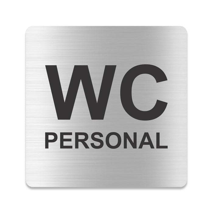 Blacked LaserTEC Leitsysteme - Acryl Schild - Eckig 12 x 12 cm - Selbstklebend - Silber gebürstet - Metall-Optik - UV beständig - Für Innen und Außen (Achtung)