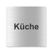 Blacked LaserTEC Leitsysteme - Acryl Schild - Eckig 12 x 12 cm - Selbstklebend - Silber gebürstet - Metall-Optik - UV beständig - Für Innen und Außen (Achtung)