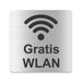 Blacked LaserTEC Leitsysteme - Acryl Schild - Eckig 12 x 12 cm - Selbstklebend - Silber gebürstet - Metall-Optik - UV beständig - Für Innen und Außen (Achtung)