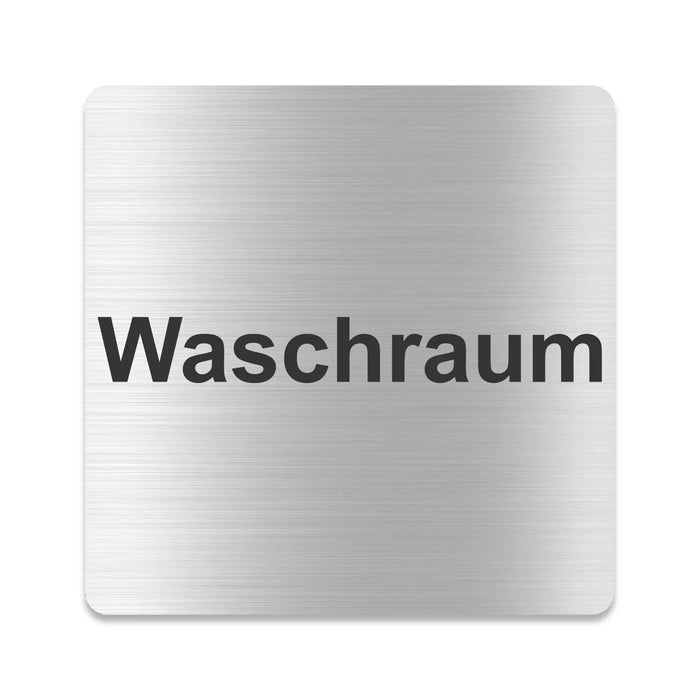 Blacked LaserTEC Leitsysteme - Acryl Schild - Eckig 12 x 12 cm - Selbstklebend - Silber gebürstet - Metall-Optik - UV beständig - Für Innen und Außen (Achtung)