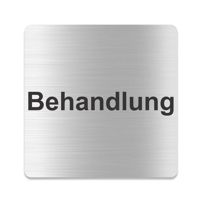 Blacked LaserTEC Leitsysteme - Acryl Schild - Eckig 12 x 12 cm - Selbstklebend - Silber gebürstet - Metall-Optik - UV beständig - Für Innen und Außen (Achtung)