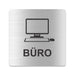 Blacked LaserTEC Leitsysteme - Acryl Schild - Eckig 12 x 12 cm - Selbstklebend - Silber gebürstet - Metall-Optik - UV beständig - Für Innen und Außen (Achtung)