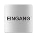 Blacked LaserTEC Leitsysteme - Acryl Schild - Eckig 12 x 12 cm - Selbstklebend - Silber gebürstet - Metall-Optik - UV beständig - Für Innen und Außen (Achtung)