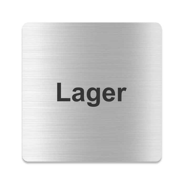 Blacked LaserTEC Leitsysteme - Acryl Schild - Eckig 12 x 12 cm - Selbstklebend - Silber gebürstet - Metall-Optik - UV beständig - Für Innen und Außen (Achtung)
