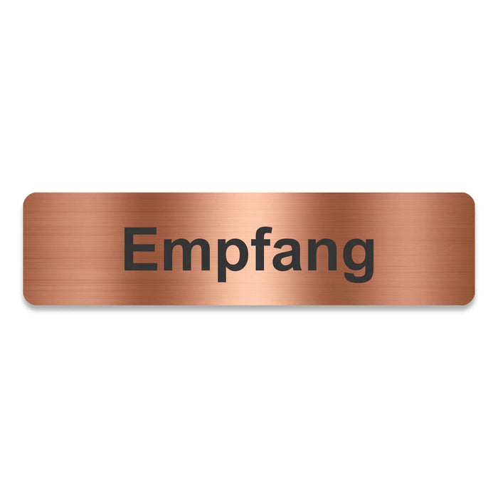 Blacked LaserTEC Leitsysteme - Acryl Schild - Eckig 4 x 16 cm - Selbstklebend - Kupfer gebürstet - Metall-Optik - UV beständig - Für Innen und Außen (Achtung)