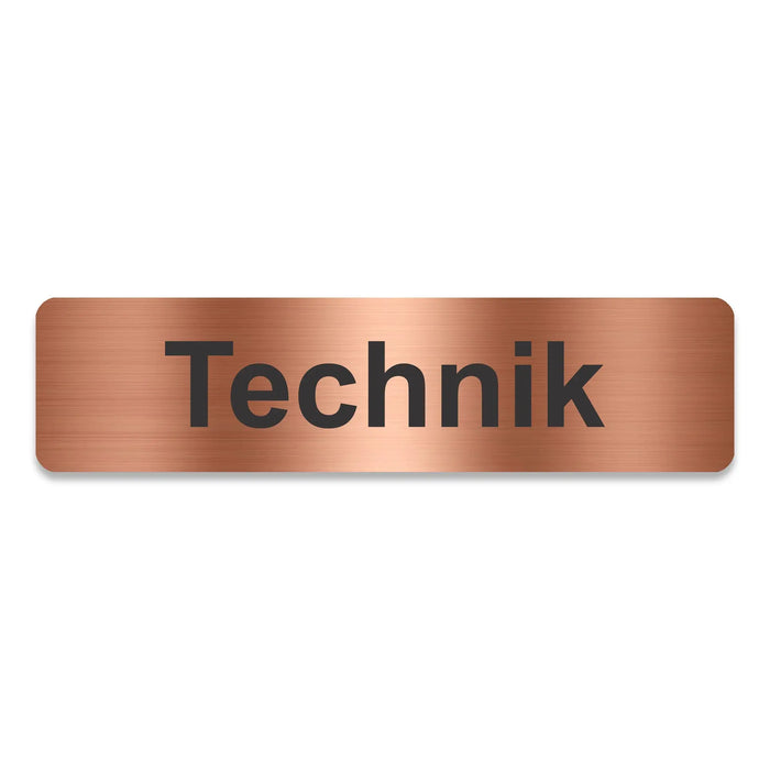 Blacked LaserTEC Leitsysteme - Acryl Schild - Eckig 4 x 16 cm - Selbstklebend - Kupfer gebürstet - Metall-Optik - UV beständig - Für Innen und Außen (Achtung)