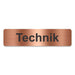 Blacked LaserTEC Leitsysteme - Acryl Schild - Eckig 4 x 16 cm - Selbstklebend - Kupfer gebürstet - Metall-Optik - UV beständig - Für Innen und Außen (Achtung)