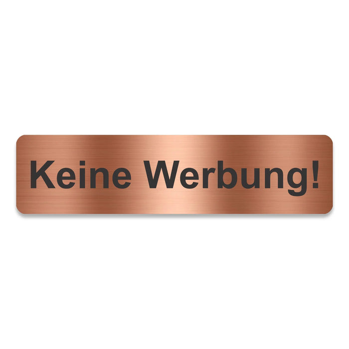 Blacked LaserTEC Leitsysteme - Acryl Schild - Eckig 4 x 16 cm - Selbstklebend - Kupfer gebürstet - Metall-Optik - UV beständig - Für Innen und Außen (Achtung)