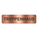 Blacked LaserTEC Leitsysteme - Acryl Schild - Eckig 4 x 16 cm - Selbstklebend - Kupfer gebürstet - Metall-Optik - UV beständig - Für Innen und Außen (Achtung)