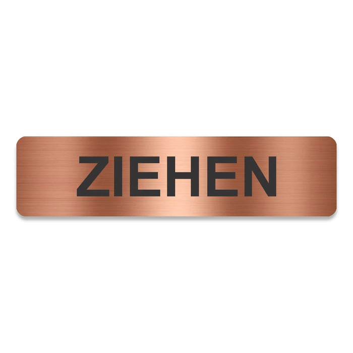 Blacked LaserTEC Leitsysteme - Acryl Schild - Eckig 4 x 16 cm - Selbstklebend - Kupfer gebürstet - Metall-Optik - UV beständig - Für Innen und Außen (Achtung)