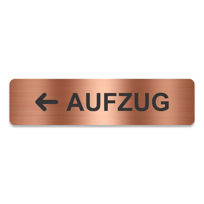 Blacked LaserTEC Leitsysteme - Acryl Schild - Eckig 4 x 16 cm - Selbstklebend - Kupfer gebürstet - Metall-Optik - UV beständig - Für Innen und Außen (Achtung)