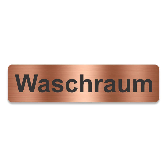 Blacked LaserTEC Leitsysteme - Acryl Schild - Eckig 4 x 16 cm - Selbstklebend - Kupfer gebürstet - Metall-Optik - UV beständig - Für Innen und Außen (Achtung)