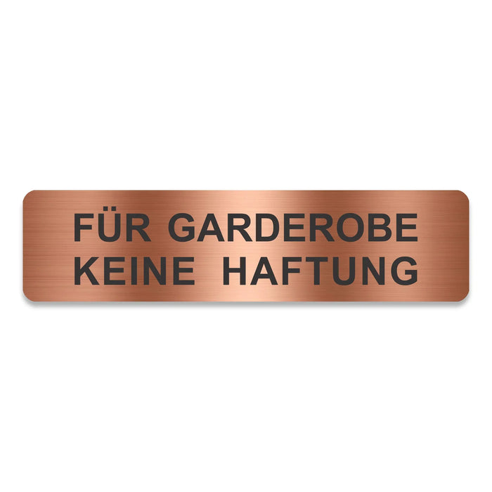 Blacked LaserTEC Leitsysteme - Acryl Schild - Eckig 4 x 16 cm - Selbstklebend - Kupfer gebürstet - Metall-Optik - UV beständig - Für Innen und Außen (Achtung)