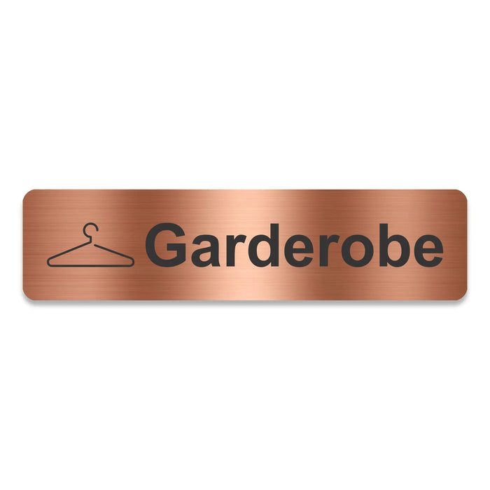 Blacked LaserTEC Leitsysteme - Acryl Schild - Eckig 4 x 16 cm - Selbstklebend - Kupfer gebürstet - Metall-Optik - UV beständig - Für Innen und Außen (Achtung)