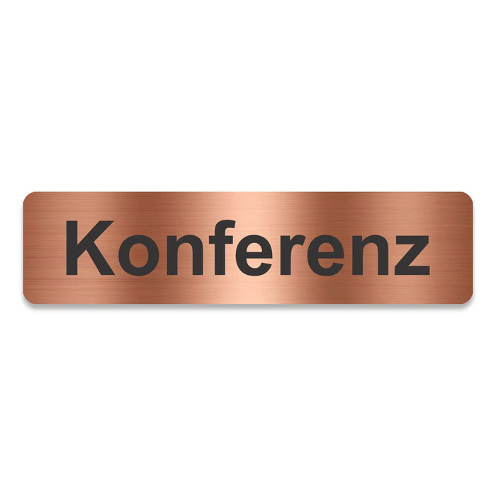 Blacked LaserTEC Leitsysteme - Acryl Schild - Eckig 4 x 16 cm - Selbstklebend - Kupfer gebürstet - Metall-Optik - UV beständig - Für Innen und Außen (Achtung)