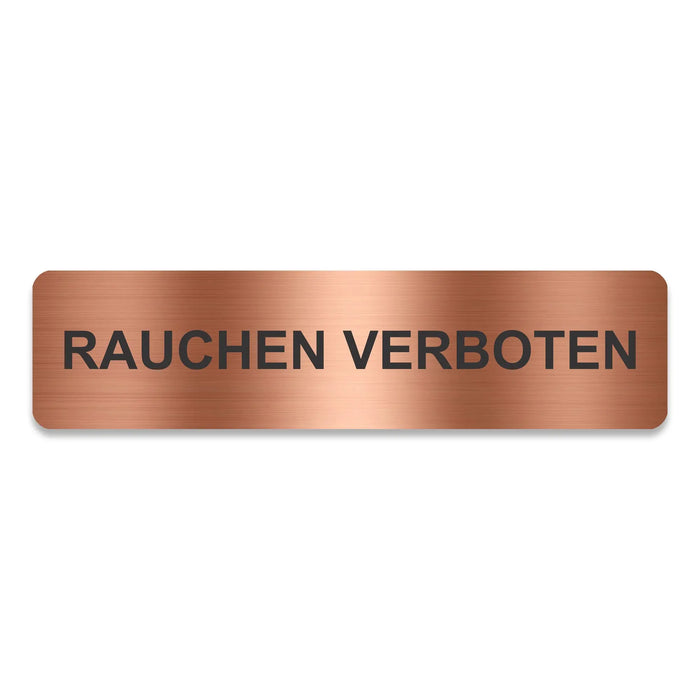 Blacked LaserTEC Leitsysteme - Acryl Schild - Eckig 4 x 16 cm - Selbstklebend - Kupfer gebürstet - Metall-Optik - UV beständig - Für Innen und Außen (Achtung)