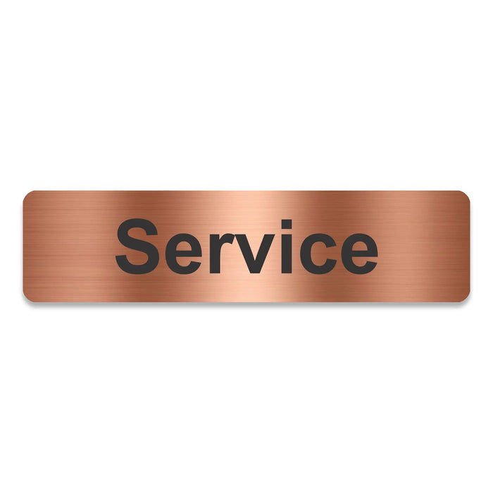 Blacked LaserTEC Leitsysteme - Acryl Schild - Eckig 4 x 16 cm - Selbstklebend - Kupfer gebürstet - Metall-Optik - UV beständig - Für Innen und Außen (Achtung)