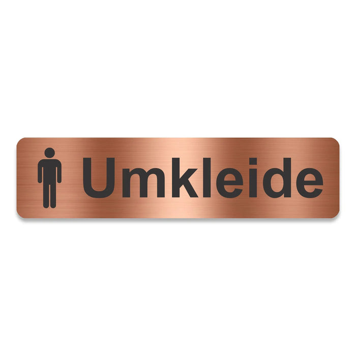 Blacked LaserTEC Leitsysteme - Acryl Schild - Eckig 4 x 16 cm - Selbstklebend - Kupfer gebürstet - Metall-Optik - UV beständig - Für Innen und Außen (Achtung)