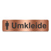 Blacked LaserTEC Leitsysteme - Acryl Schild - Eckig 4 x 16 cm - Selbstklebend - Kupfer gebürstet - Metall-Optik - UV beständig - Für Innen und Außen (Achtung)