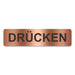 Blacked LaserTEC Leitsysteme - Acryl Schild - Eckig 4 x 16 cm - Selbstklebend - Kupfer gebürstet - Metall-Optik - UV beständig - Für Innen und Außen (Achtung)