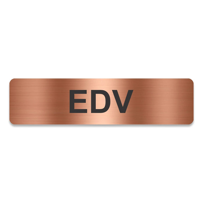 Blacked LaserTEC Leitsysteme - Acryl Schild - Eckig 4 x 16 cm - Selbstklebend - Kupfer gebürstet - Metall-Optik - UV beständig - Für Innen und Außen (Achtung)