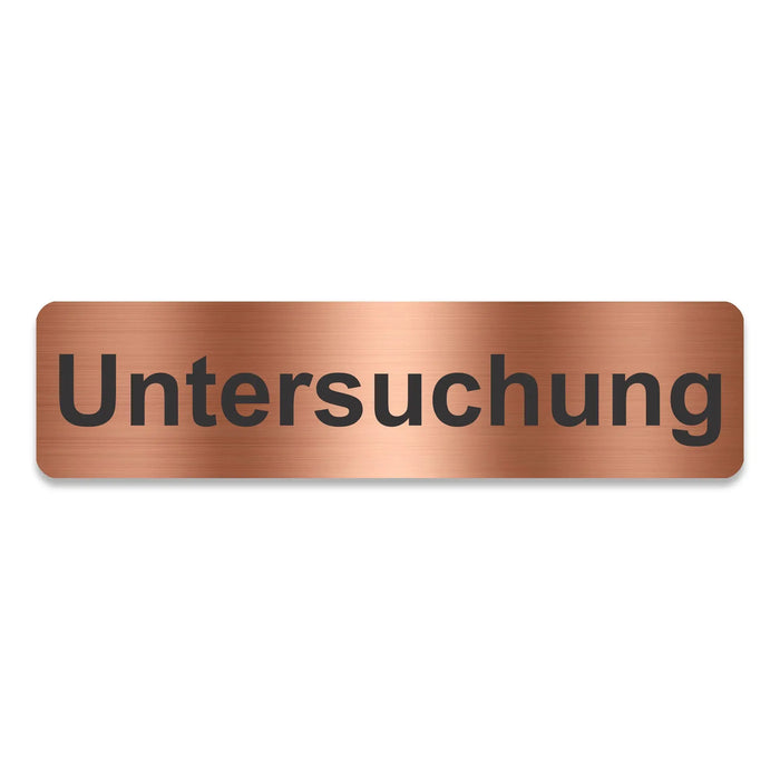 Blacked LaserTEC Leitsysteme - Acryl Schild - Eckig 4 x 16 cm - Selbstklebend - Kupfer gebürstet - Metall-Optik - UV beständig - Für Innen und Außen (Achtung)