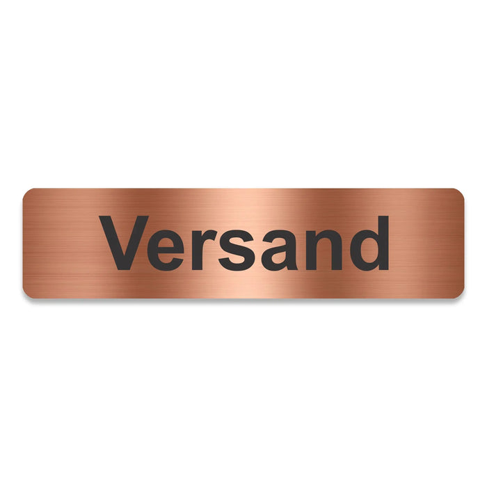 Blacked LaserTEC Leitsysteme - Acryl Schild - Eckig 4 x 16 cm - Selbstklebend - Kupfer gebürstet - Metall-Optik - UV beständig - Für Innen und Außen (Achtung)