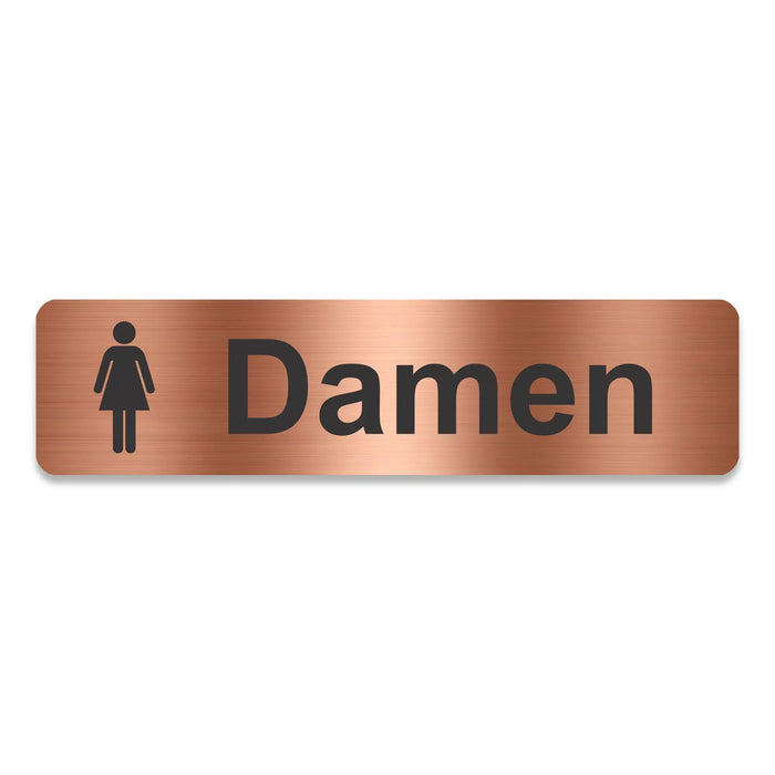 Blacked LaserTEC Leitsysteme - Acryl Schild - Eckig 4 x 16 cm - Selbstklebend - Kupfer gebürstet - Metall-Optik - UV beständig - Für Innen und Außen (Achtung)