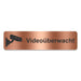 Blacked LaserTEC Leitsysteme - Acryl Schild - Eckig 4 x 16 cm - Selbstklebend - Kupfer gebürstet - Metall-Optik - UV beständig - Für Innen und Außen (Achtung)