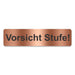 Blacked LaserTEC Leitsysteme - Acryl Schild - Eckig 4 x 16 cm - Selbstklebend - Kupfer gebürstet - Metall-Optik - UV beständig - Für Innen und Außen (Achtung)