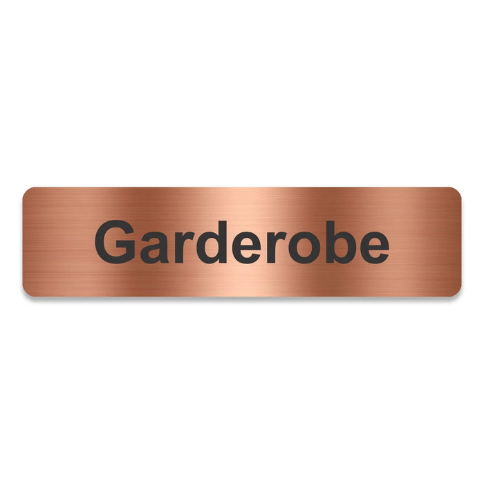 Blacked LaserTEC Leitsysteme - Acryl Schild - Eckig 4 x 16 cm - Selbstklebend - Kupfer gebürstet - Metall-Optik - UV beständig - Für Innen und Außen (Achtung)