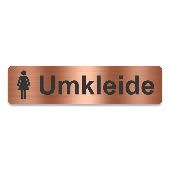 Blacked LaserTEC Leitsysteme - Acryl Schild - Eckig 4 x 16 cm - Selbstklebend - Kupfer gebürstet - Metall-Optik - UV beständig - Für Innen und Außen (Achtung)