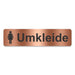 Blacked LaserTEC Leitsysteme - Acryl Schild - Eckig 4 x 16 cm - Selbstklebend - Kupfer gebürstet - Metall-Optik - UV beständig - Für Innen und Außen (Achtung)