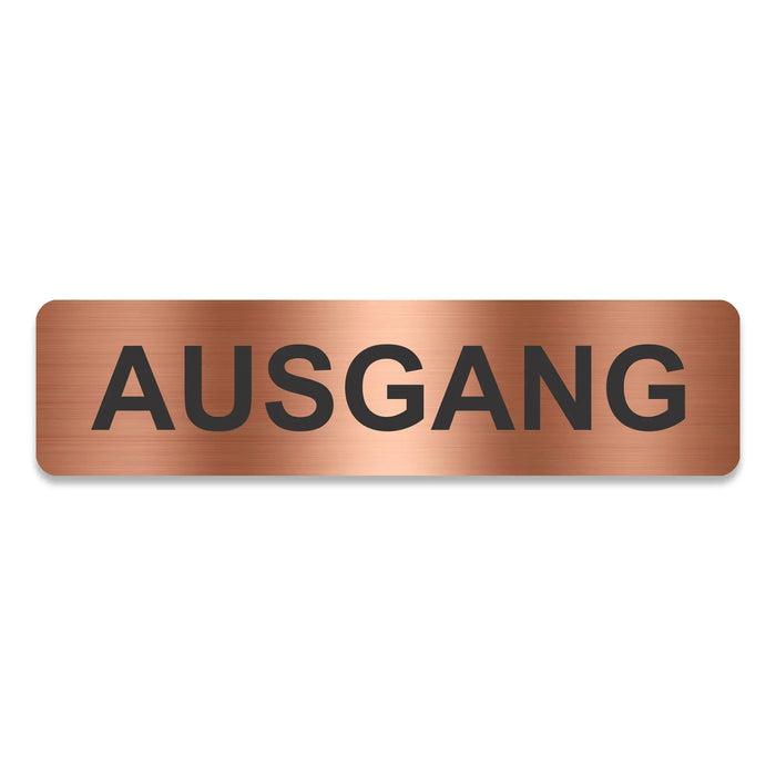Blacked LaserTEC Leitsysteme - Acryl Schild - Eckig 4 x 16 cm - Selbstklebend - Kupfer gebürstet - Metall-Optik - UV beständig - Für Innen und Außen (Achtung)
