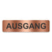 Blacked LaserTEC Leitsysteme - Acryl Schild - Eckig 4 x 16 cm - Selbstklebend - Kupfer gebürstet - Metall-Optik - UV beständig - Für Innen und Außen (Achtung)
