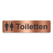 Blacked LaserTEC Leitsysteme - Acryl Schild - Eckig 4 x 16 cm - Selbstklebend - Kupfer gebürstet - Metall-Optik - UV beständig - Für Innen und Außen (Achtung)