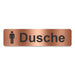 Blacked LaserTEC Leitsysteme - Acryl Schild - Eckig 4 x 16 cm - Selbstklebend - Kupfer gebürstet - Metall-Optik - UV beständig - Für Innen und Außen (Achtung)