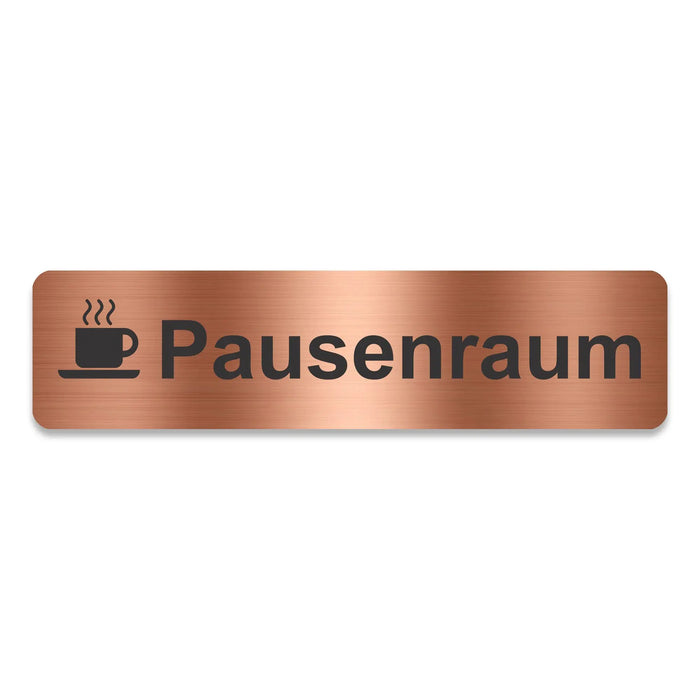 Blacked LaserTEC Leitsysteme - Acryl Schild - Eckig 4 x 16 cm - Selbstklebend - Kupfer gebürstet - Metall-Optik - UV beständig - Für Innen und Außen (Achtung)