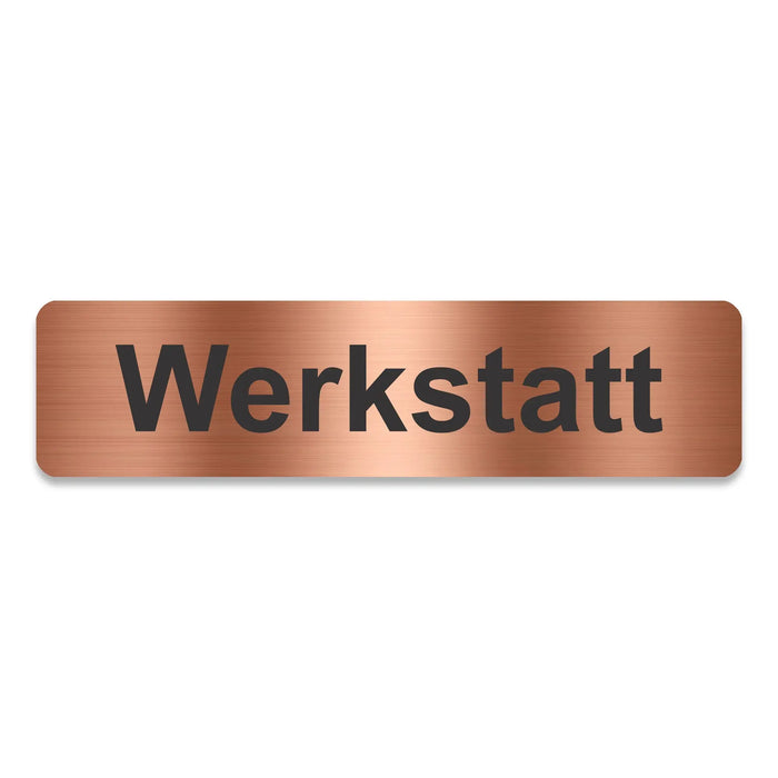 Blacked LaserTEC Leitsysteme - Acryl Schild - Eckig 4 x 16 cm - Selbstklebend - Kupfer gebürstet - Metall-Optik - UV beständig - Für Innen und Außen (Achtung)