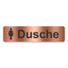 Blacked LaserTEC Leitsysteme - Acryl Schild - Eckig 4 x 16 cm - Selbstklebend - Kupfer gebürstet - Metall-Optik - UV beständig - Für Innen und Außen (Achtung)