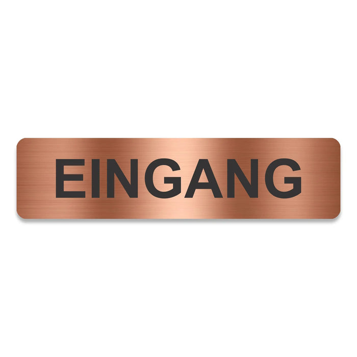 Blacked LaserTEC Leitsysteme - Acryl Schild - Eckig 4 x 16 cm - Selbstklebend - Kupfer gebürstet - Metall-Optik - UV beständig - Für Innen und Außen (Achtung)