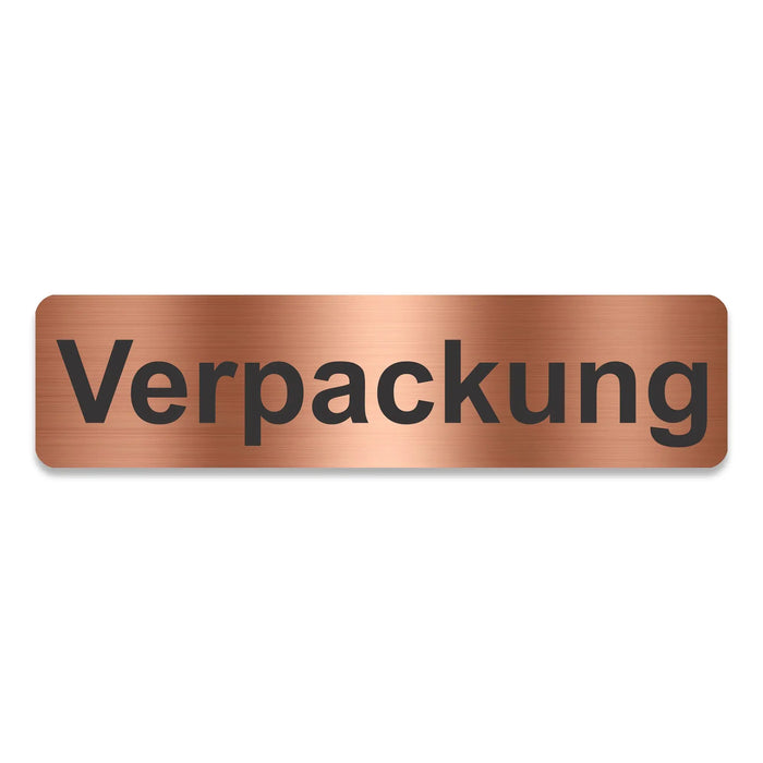Blacked LaserTEC Leitsysteme - Acryl Schild - Eckig 4 x 16 cm - Selbstklebend - Kupfer gebürstet - Metall-Optik - UV beständig - Für Innen und Außen (Achtung)