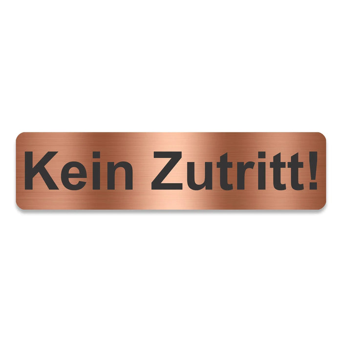 Blacked LaserTEC Leitsysteme - Acryl Schild - Eckig 4 x 16 cm - Selbstklebend - Kupfer gebürstet - Metall-Optik - UV beständig - Für Innen und Außen (Achtung)