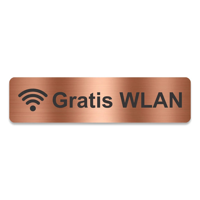 Blacked LaserTEC Leitsysteme - Acryl Schild - Eckig 4 x 16 cm - Selbstklebend - Kupfer gebürstet - Metall-Optik - UV beständig - Für Innen und Außen (Achtung)