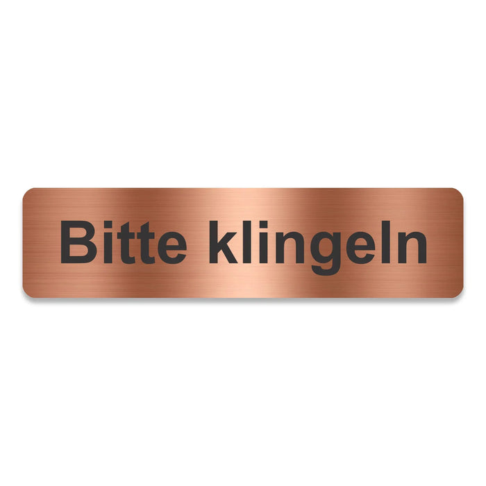 Blacked LaserTEC Leitsysteme - Acryl Schild - Eckig 4 x 16 cm - Selbstklebend - Kupfer gebürstet - Metall-Optik - UV beständig - Für Innen und Außen (Achtung)